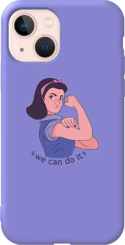 İphone 14 Plus Lila Renkli Silikon Telefon Kılıfı - We Can Do It! 3