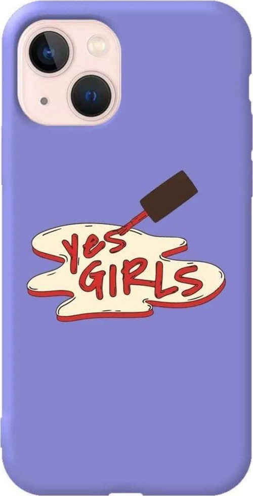 İphone 14 Plus Lila Renkli Silikon Telefon Kılıfı - Yes Girls