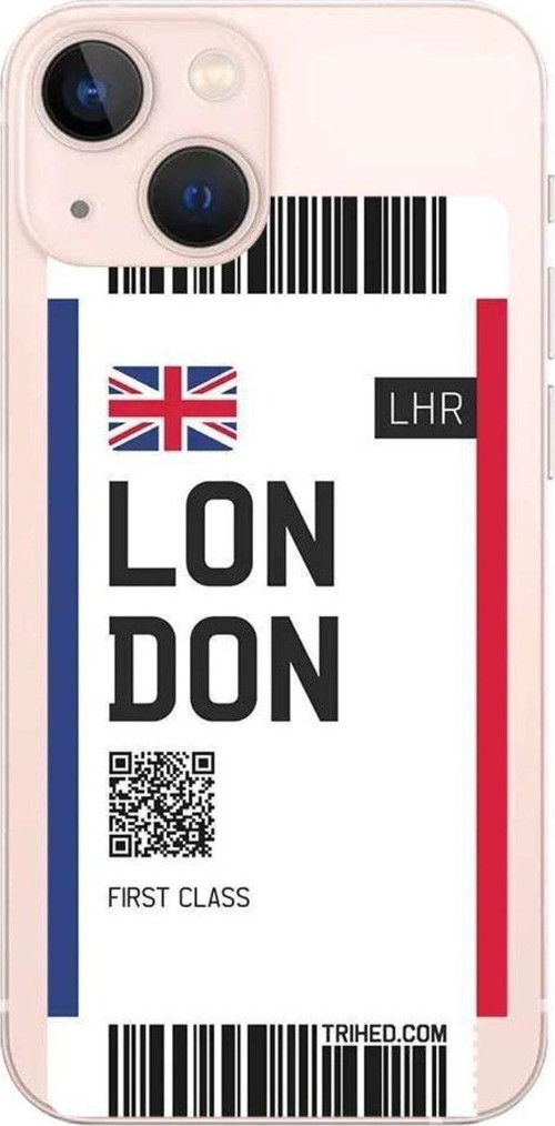 İphone 14 Plus Seffaf Telefon Kılıfı - London Bileti