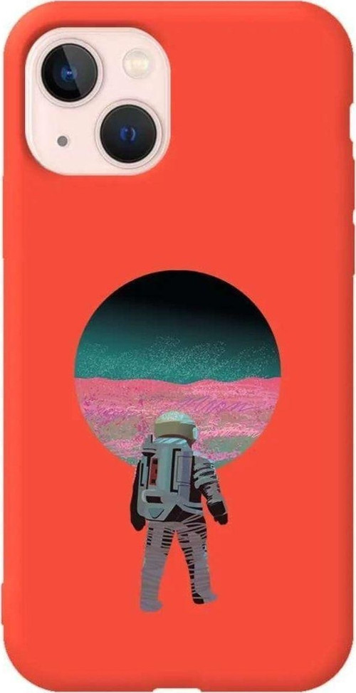 İphone 14 Plus Turuncu Renkli Silikon Telefon Kılıfı - Evden Uzakta