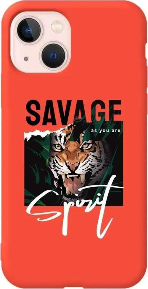 İphone 14 Plus Turuncu Renkli Silikon Telefon Kılıfı - Savage 2