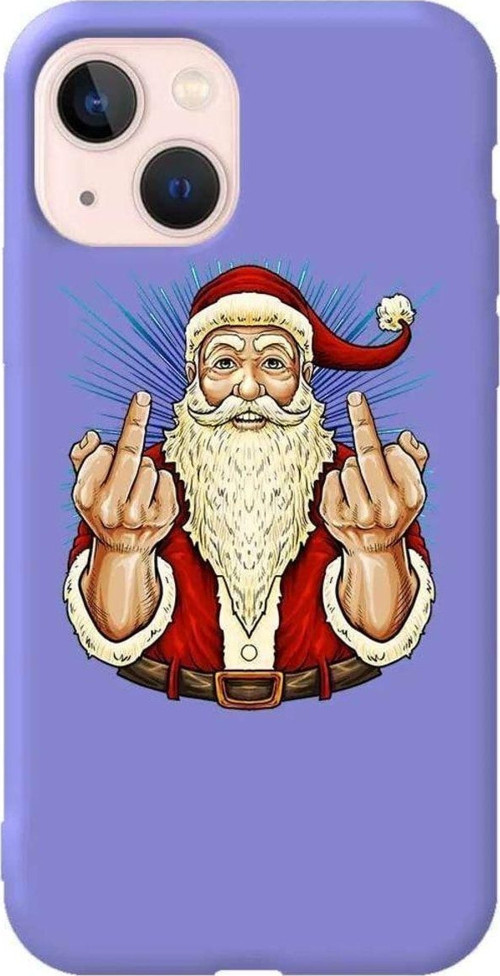 İphone 14 Plus Uyumlu Lila Renkli Silikon Telefon Kılıfı - Santa
