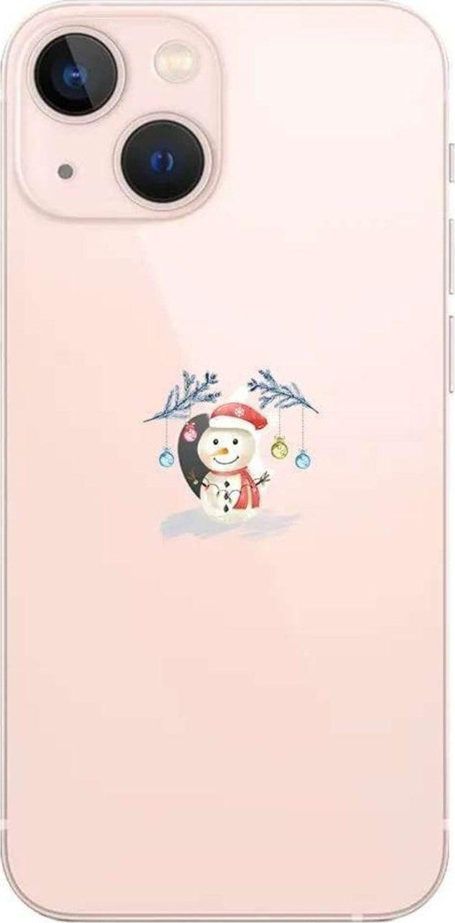 İphone 14 Plus Uyumlu Seffaf Telefon Kılıfı - Sugar Snowman