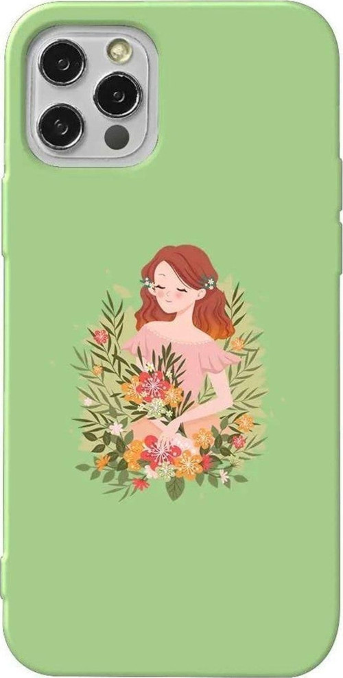 İphone 14 Pro Açık Yeşil Renkli Silikon Telefon Kılıfı - Bloom And Feel