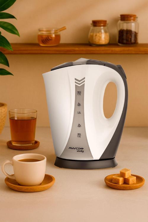 Vivity Açık Rezistanslı Su Isıtıcı Kettle Beyaz