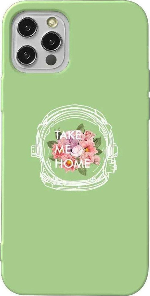 İphone 14 Pro Açık Yeşil Renkli Silikon Telefon Kılıfı - Take Me Home