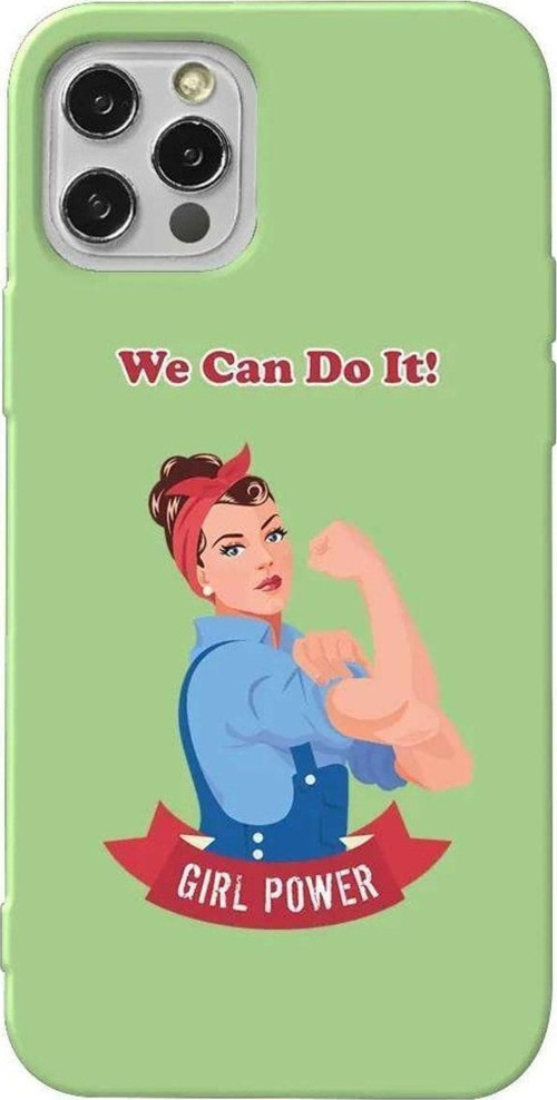 İphone 14 Pro Açık Yeşil Renkli Silikon Telefon Kılıfı - We Can Do It!