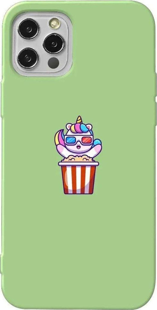 İphone 14 Pro Açık Yeşil Renkli Silikon Telefon Kılıfı - Moviecorn
