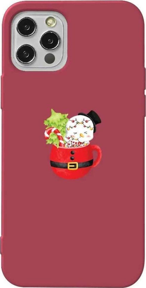 İphone 14 Pro Bordo Renkli Silikon Telefon Kılıfı - A Cup Of Xmas 7