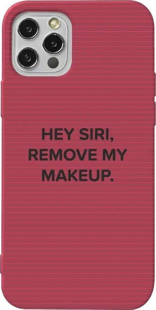 İphone 14 Pro Bordo Renkli Silikon Telefon Kılıfı - Hey Siri
