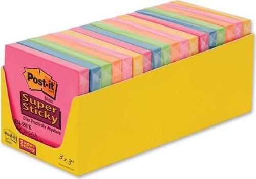 Post-It Super Sticky Not Renkli Tekli 76 x 76 mm 90 Yaprak 654SSMPQ