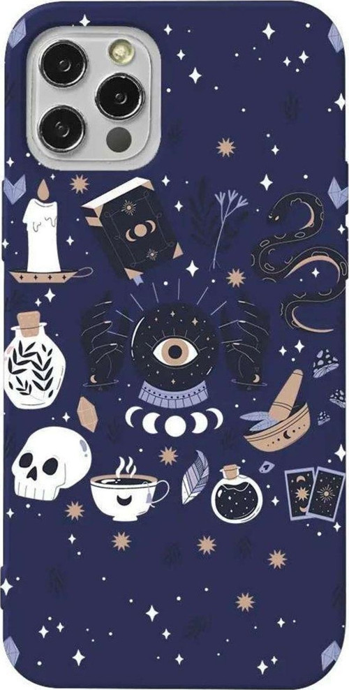 İphone 14 Pro Lacivert Renkli Silikon Telefon Kılıfı - Magical Eye