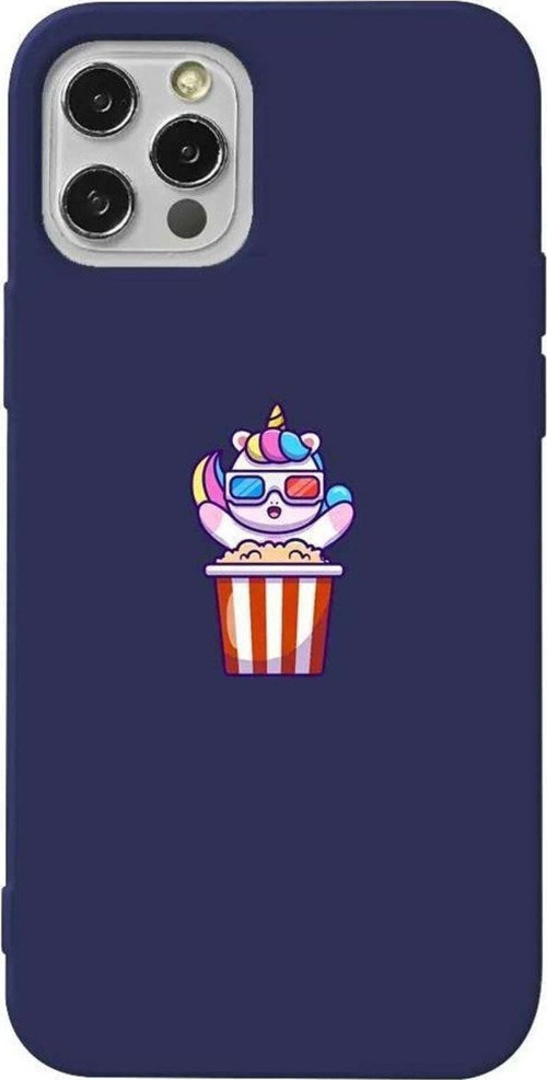 İphone 14 Pro Lacivert Renkli Silikon Telefon Kılıfı - Moviecorn
