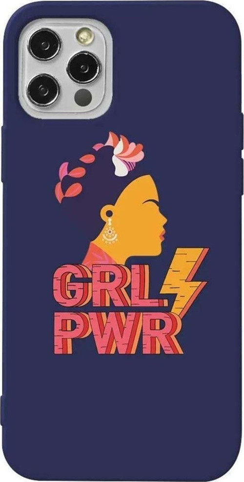 İphone 14 Pro Lacivert Renkli Silikon Telefon Kılıfı - Grl Pwr