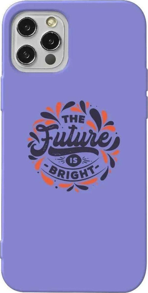 İphone 14 Pro Lila Renkli Silikon Telefon Kılıfı - Future