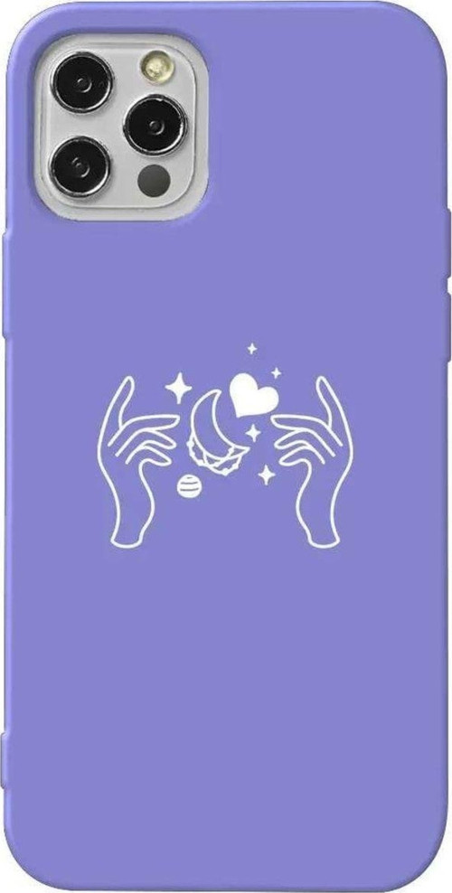 İphone 14 Pro Lila Renkli Silikon Telefon Kılıfı - Hands Dream