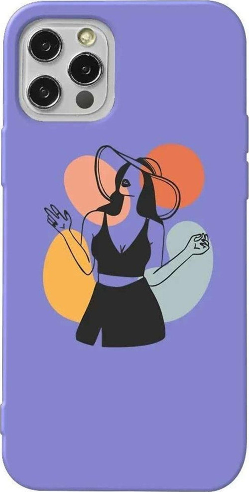 İphone 14 Pro Lila Renkli Silikon Telefon Kılıfı - Isabella 2