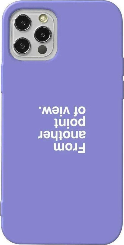 İphone 14 Pro Lila Renkli Silikon Telefon Kılıfı - Another Point