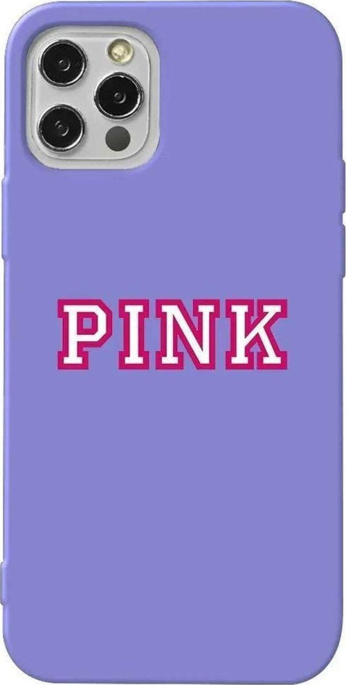 İphone 14 Pro Lila Renkli Silikon Telefon Kılıfı - Pink