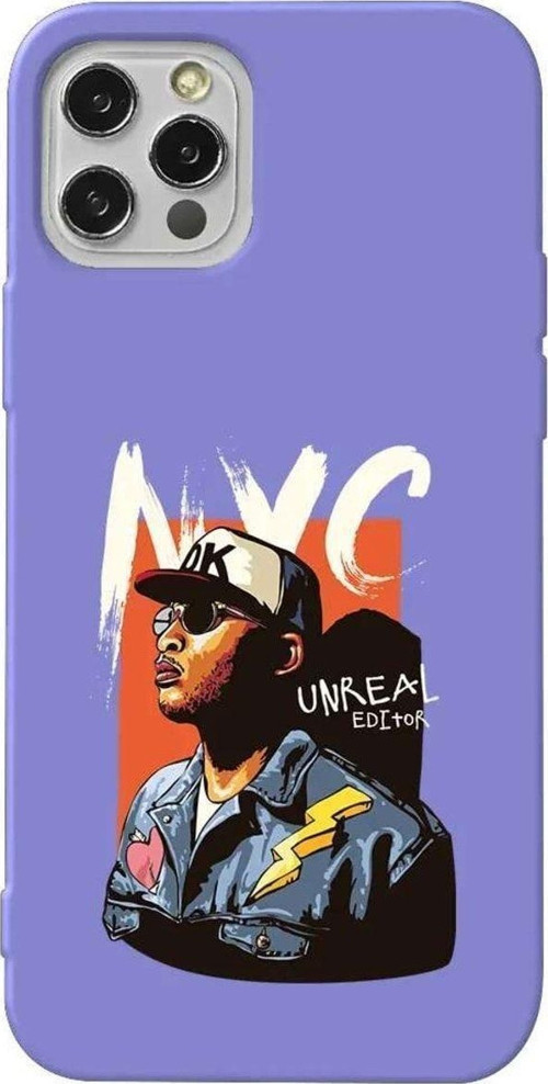 İphone 14 Pro Lila Renkli Silikon Telefon Kılıfı - Nyc