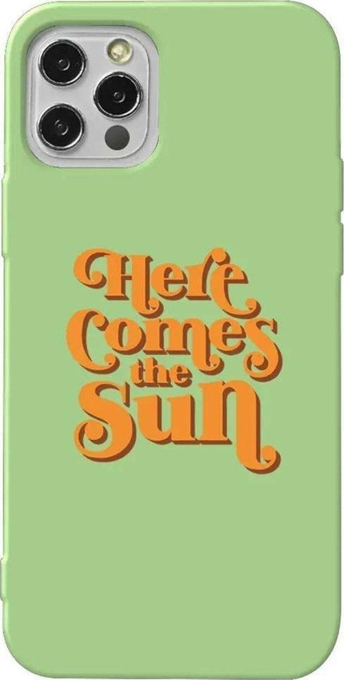 İphone 14 Pro Max Açik Yesil Renkli Silikon Telefon Kılıfı - Comes The Sun