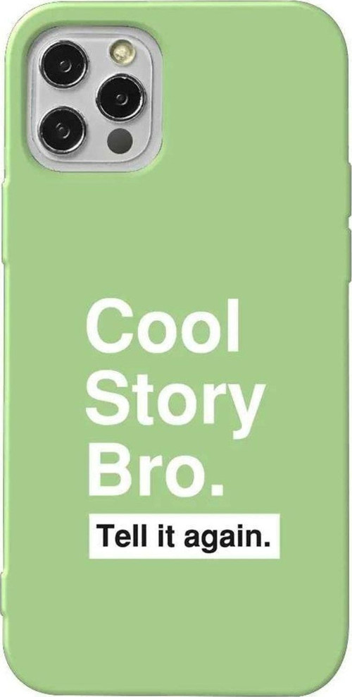 İphone 14 Pro Max Açik Yesil Renkli Silikon Telefon Kılıfı - Cool Story Bro
