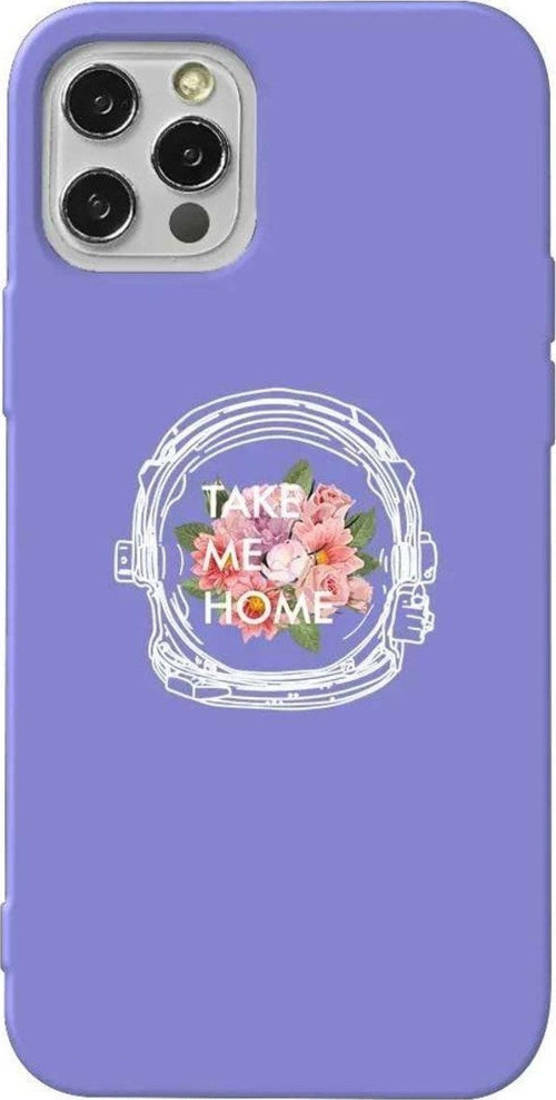 İphone 14 Pro Lila Renkli Silikon Telefon Kılıfı - Take Me Home