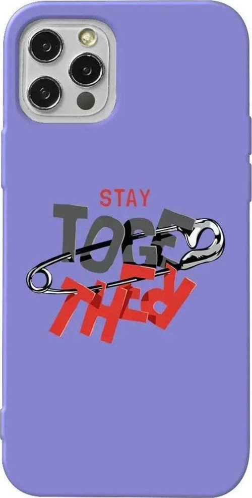 İphone 14 Pro Lila Renkli Silikon Telefon Kılıfı - Together