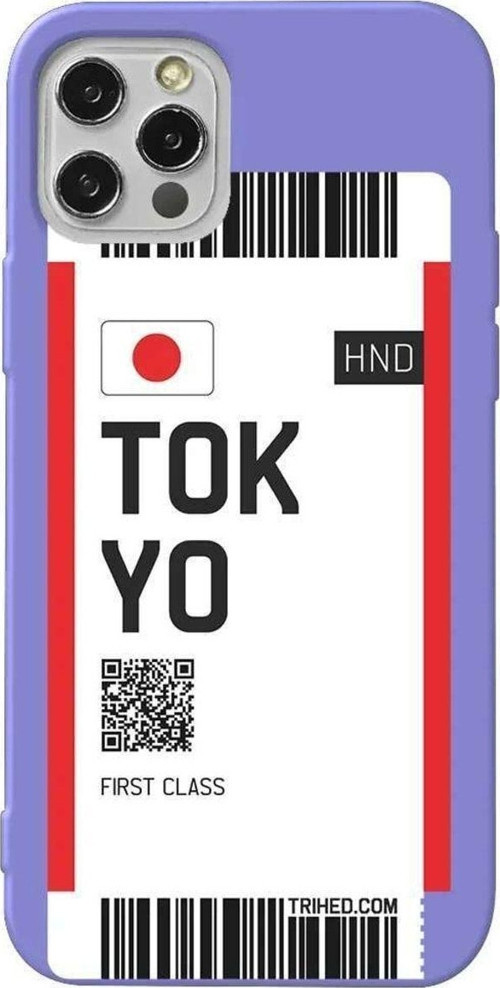 İphone 14 Pro Lila Renkli Silikon Telefon Kılıfı - Tokyo Bileti