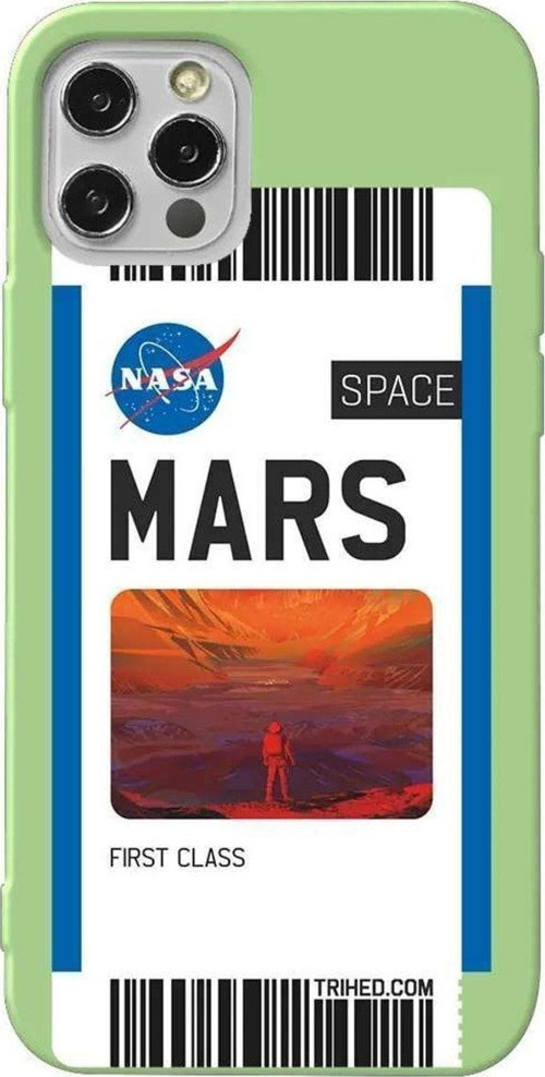 İphone 14 Pro Max Açik Yesil Renkli Silikon Telefon Kılıfı - Mars Bileti