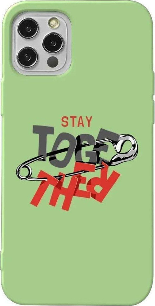 İphone 14 Pro Max Açik Yesil Renkli Silikon Telefon Kılıfı - Together
