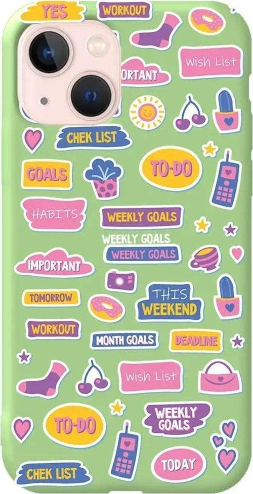 İphone 14 Pro Açik Yesil Renkli Silikon Telefon Kılıfı - Weekly Goals