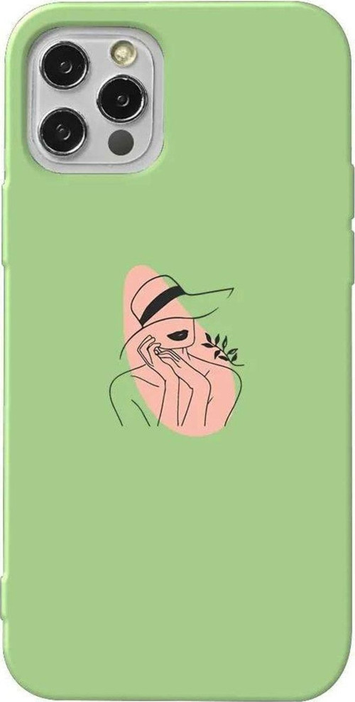 İphone 14 Pro Max Açik Yesil Renkli Silikon Telefon Kılıfı - Smile