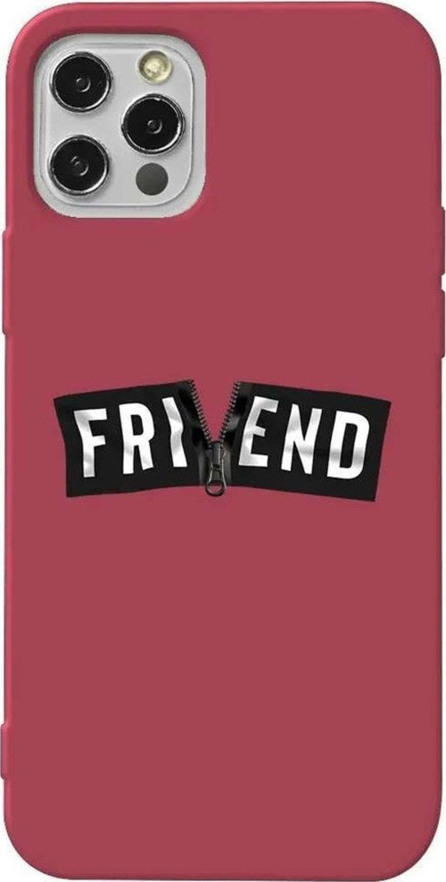 İphone 14 Pro Max Bordo Renkli Silikon Telefon Kılıfı - Friend