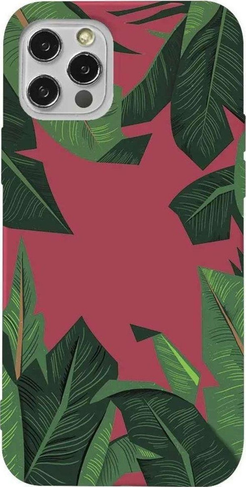 İphone 14 Pro Max Bordo Renkli Silikon Telefon Kılıfı - In The Leafs