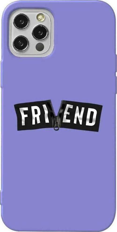 İphone 14 Pro Max Lila Renkli Silikon Telefon Kılıfı - Friend