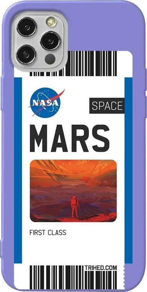 İphone 14 Pro Max Lila Renkli Silikon Telefon Kılıfı - Mars Bileti