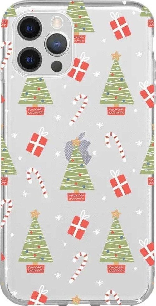 İphone 14 Pro Max Seffaf Telefon Kılıfı - Christmas Candy