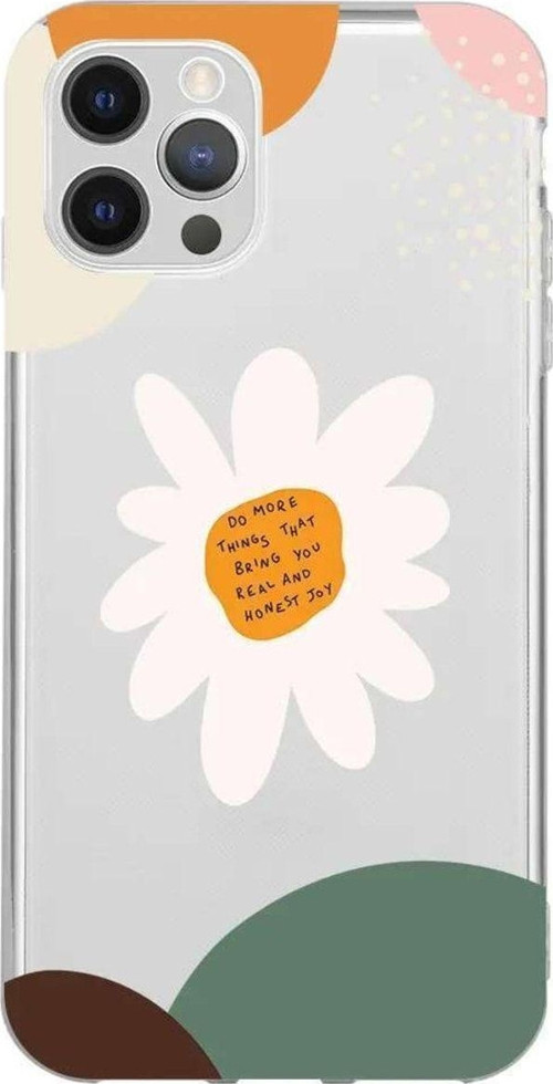 İphone 14 Pro Max Seffaf Telefon Kılıfı - Daisy Letters