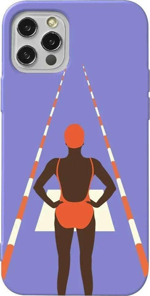 İphone 14 Pro Max Lila Renkli Silikon Telefon Kılıfı - Swimmer