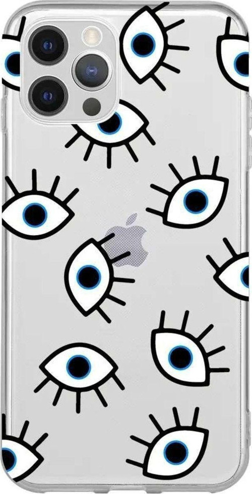 İphone 14 Pro Max Seffaf Telefon Kılıfı - Random Eyes