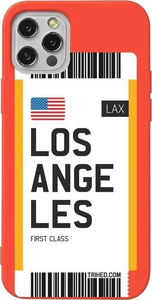 İphone 14 Pro Max Turuncu Renkli Silikon Telefon Kılıfı - Los Angeles Bileti