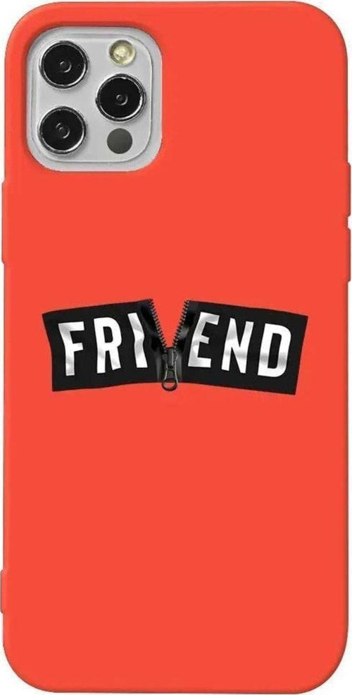 İphone 14 Pro Max Turuncu Renkli Silikon Telefon Kılıfı - Friend