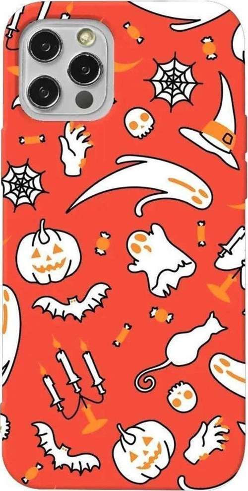 İphone 14 Pro Max Turuncu Renkli Silikon Telefon Kılıfı - It's Halloween