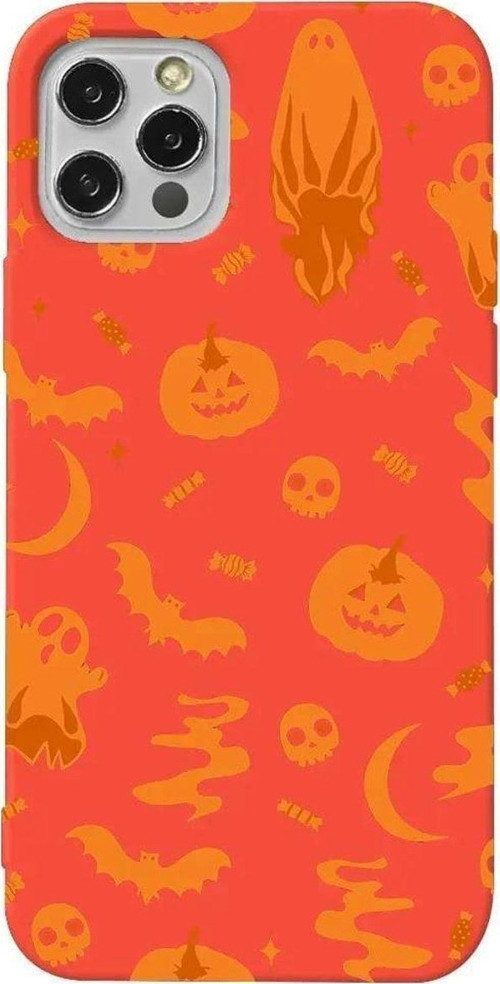 İphone 14 Pro Max Turuncu Renkli Silikon Telefon Kılıfı - Spooky Orange