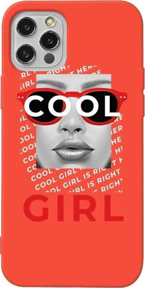 İphone 14 Pro Turuncu Renkli Silikon Telefon Kılıfı - Cool Girl