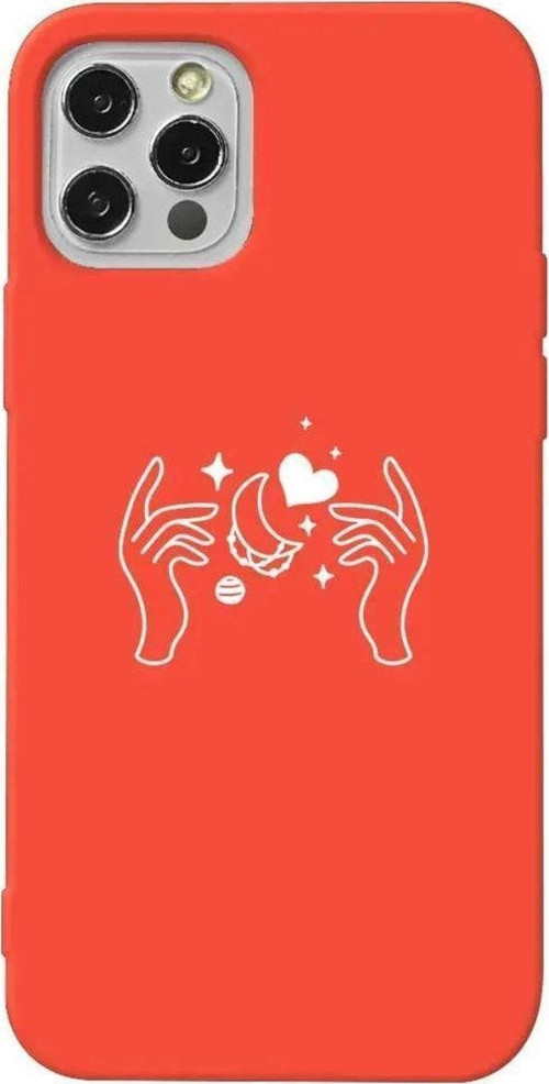 İphone 14 Pro Turuncu Renkli Silikon Telefon Kılıfı - Hands Dream