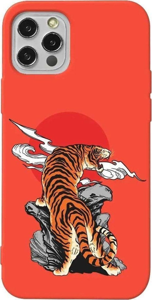 İphone 14 Pro Turuncu Renkli Silikon Telefon Kılıfı - Kukreyen Leopar