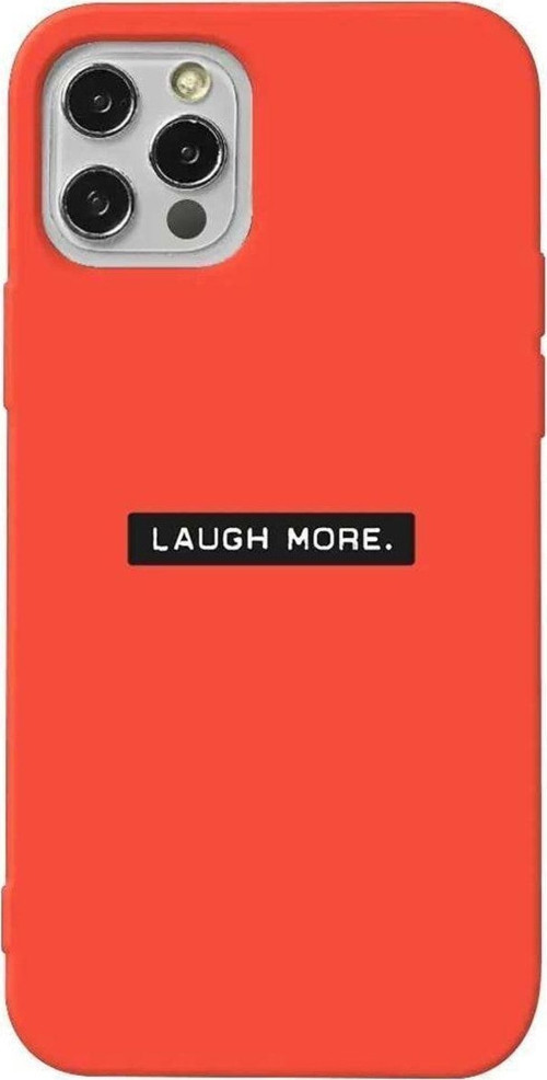 İphone 14 Pro Turuncu Renkli Silikon Telefon Kılıfı - Laugh More