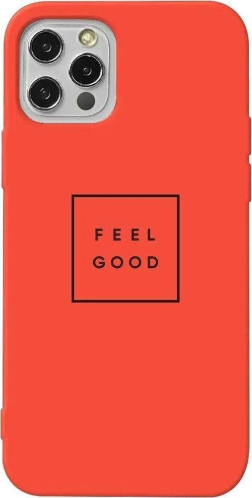 İphone 14 Pro Turuncu Renkli Silikon Telefon Kılıfı - Feel Good